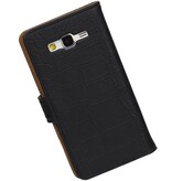 Croco Book Style Taske til Galaxy Core II G355H Sort