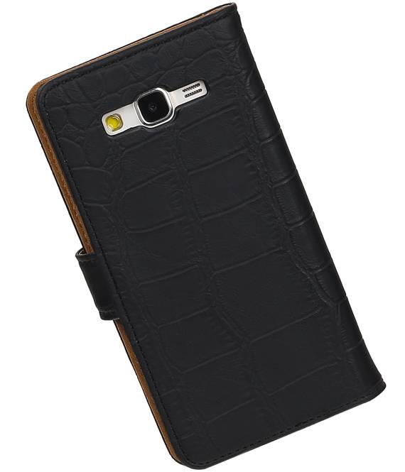 Croco Bookstyle Hoes voor Galaxy Core II G355H Zwart