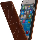 Gewaschenem Leder Flip Case für iPhone 6 Brown