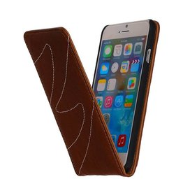 Gewaschenem Leder Flip Case für iPhone 6 Brown