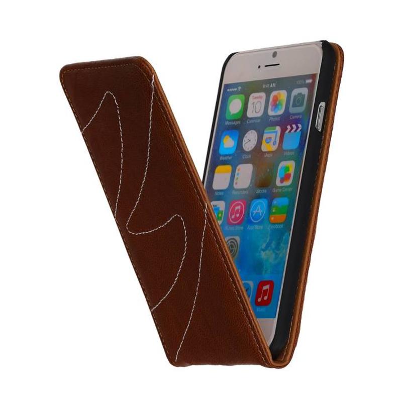 Washed Leather Flip Case for iPhone 6 Brown