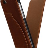 Gewaschenem Leder Flip Case für iPhone 6 Brown