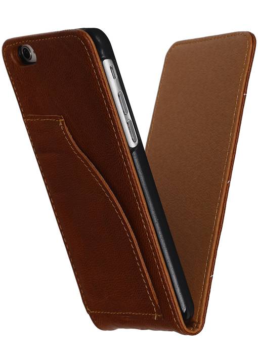 Washed Leather Flip Case for iPhone 6 Brown