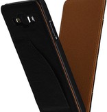 Gewaschenem Leder Flip Case für Galaxy A5 Schwarz