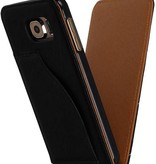 Washed Leather Flip Case for Galaxy S5 G900F Black