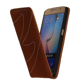 Gewaschenem Leder Flip Case für Galaxy S5 G900F Brown