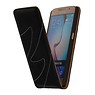 Gewaschenem Leder Flip Case für Galaxy S6 G920F Schwarz