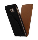 Vasket Læder Flip Taske til Galaxy S6 G920F Sort