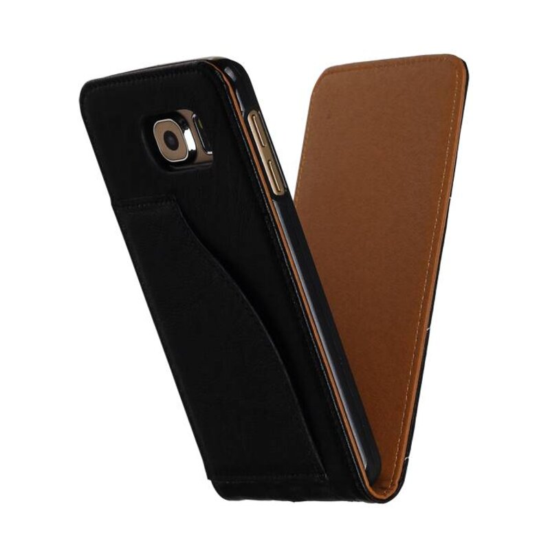 Washed Leather Flip Case for Galaxy S6 G920F Black