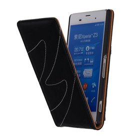 Gewaschenem Leder Flip Case für Huawei P8 Lite Schwarz