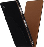 Washed Leather Flip Case for Xperia Z3 Black