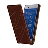 Washed Leather Flip Case for Xperia Z3 Brown