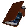 Case Lavé livre en cuir de style pour HTC One E8 Brown