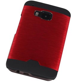 Estuche rígido de aluminio ligero para HTC uno M9 Rojo