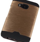 Estuche rígido de aluminio ligero para HTC uno M9 Oro