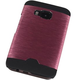 Estuche rígido de aluminio ligero para HTC uno M9 rosa