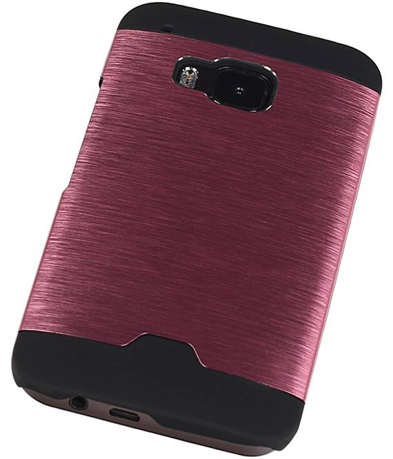Estuche rígido de aluminio ligero para HTC uno M9 rosa