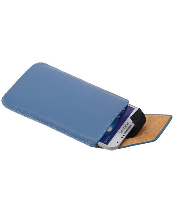 Model 1 Smartphone Pouch Maat M ( Galaxy S4 i9500 )  Blauw