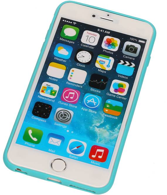 Debout cas papillon TPU pour iPhone 6 Turquoise