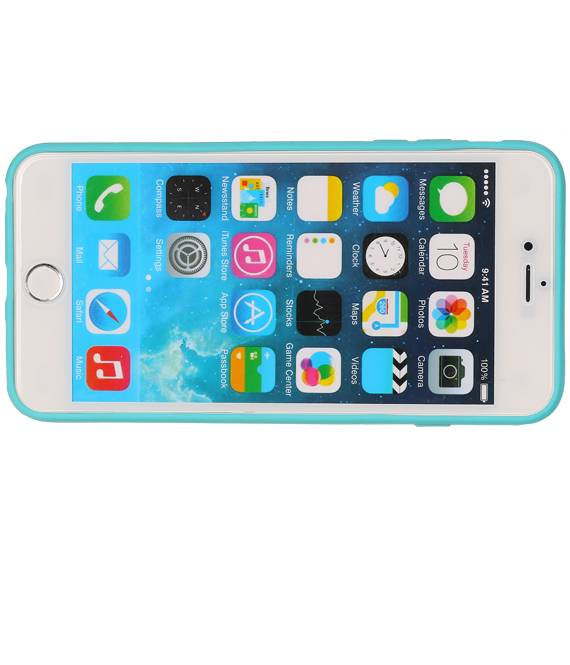 Debout cas papillon TPU pour iPhone 6 Turquoise