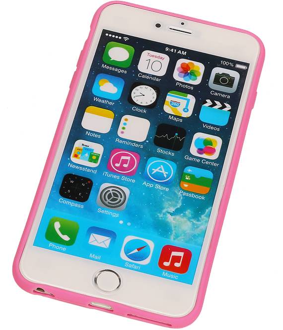 Vlinder Standing TPU Case voor iPhone 6 Roze