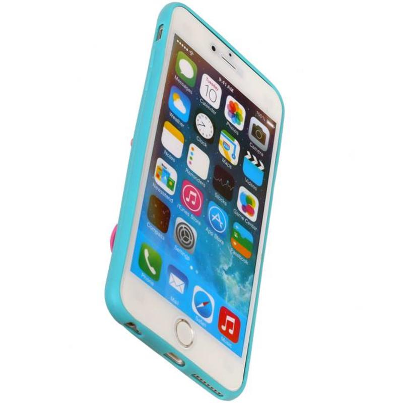 Butterfly Standing TPU Case for iPhone 6 Plus Turquoise