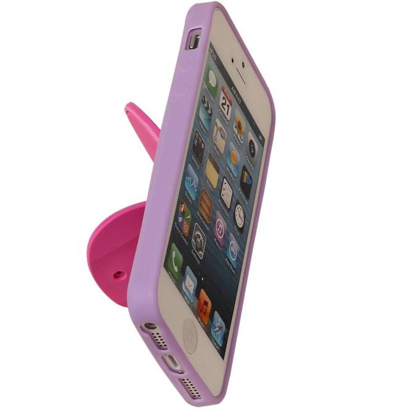 Butterfly Standing TPU Case for iPhone 6 Plus Purple