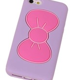 Butterfly Standing TPU Case for iPhone 6 Plus Purple