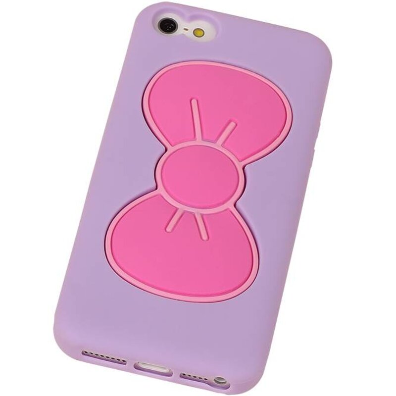 Butterfly Standing TPU Case for iPhone 6 Plus Purple