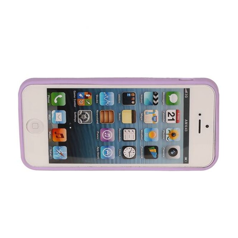 Butterfly Standing TPU Case for iPhone 6 Plus Purple