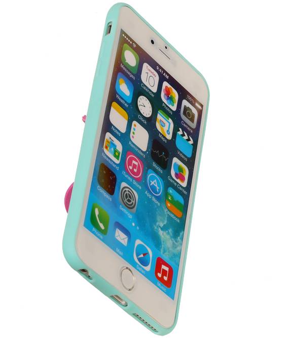 Butterfly Standing TPU Case for iPhone 6 Plus Green
