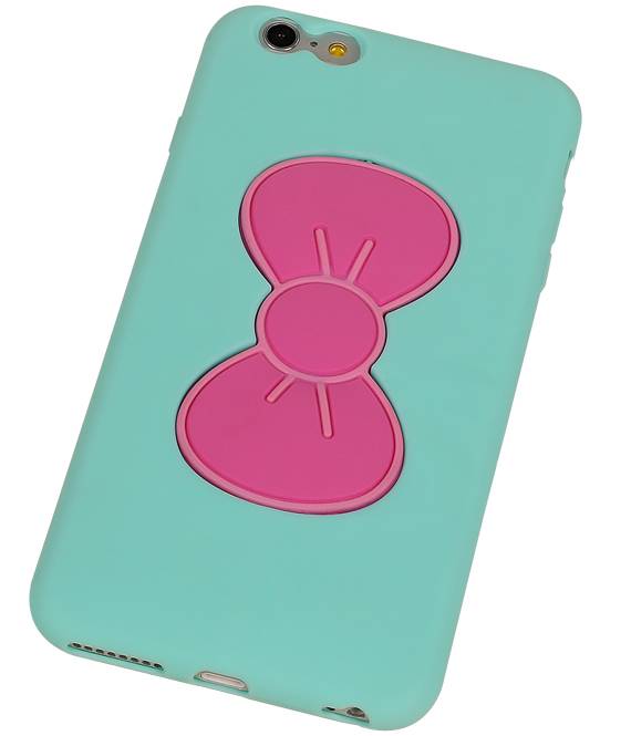 Butterfly Standing TPU Case for iPhone 6 Plus Green