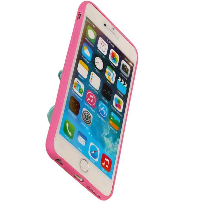 Papillon TPU pour iPhone debout 6 Plus rose