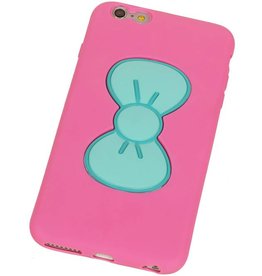 Vlinder Standing TPU Case voor iPhone 6 Plus Roze