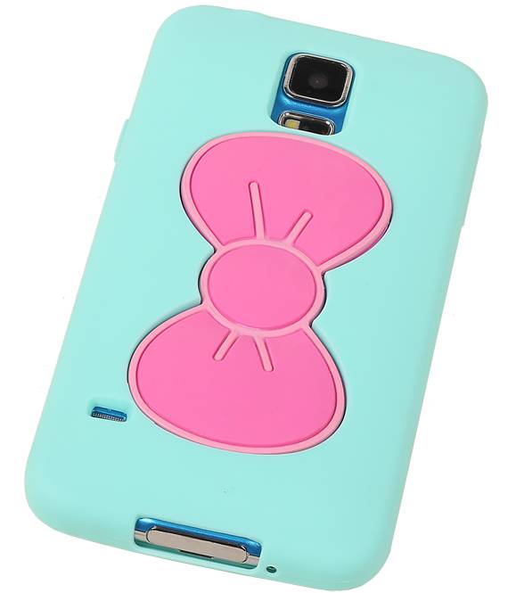 Butterfly Standing TPU Case for Galaxy S5 G900F Green