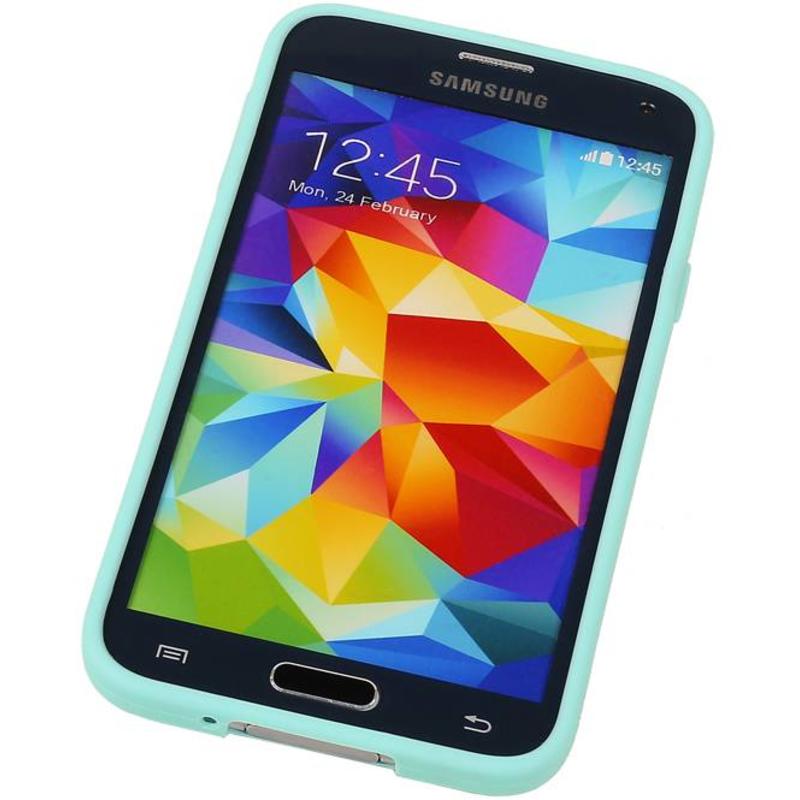Stående Butterfly TPU Taske til Galaxy S5 G900F Green