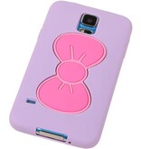 Stående Butterfly TPU Taske til Galaxy S5 G900F Lilla