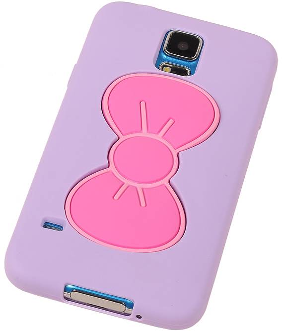 Butterfly Standing TPU Case for Galaxy S5 G900F Purple