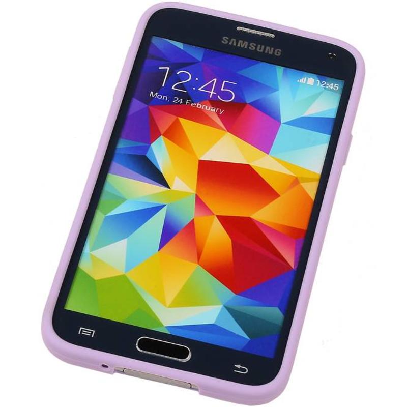 Stående Butterfly TPU Taske til Galaxy S5 G900F Lilla