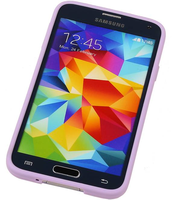 Vlinder Standing TPU Case voor Galaxy S5 G900F Paars