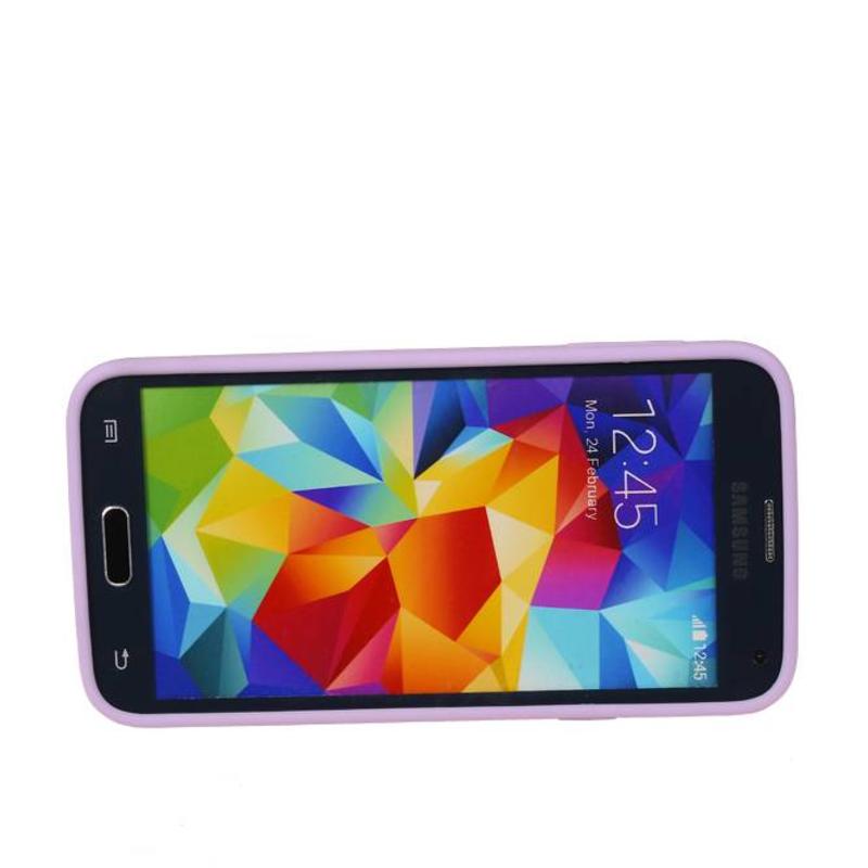 Stående Butterfly TPU Taske til Galaxy S5 G900F Lilla