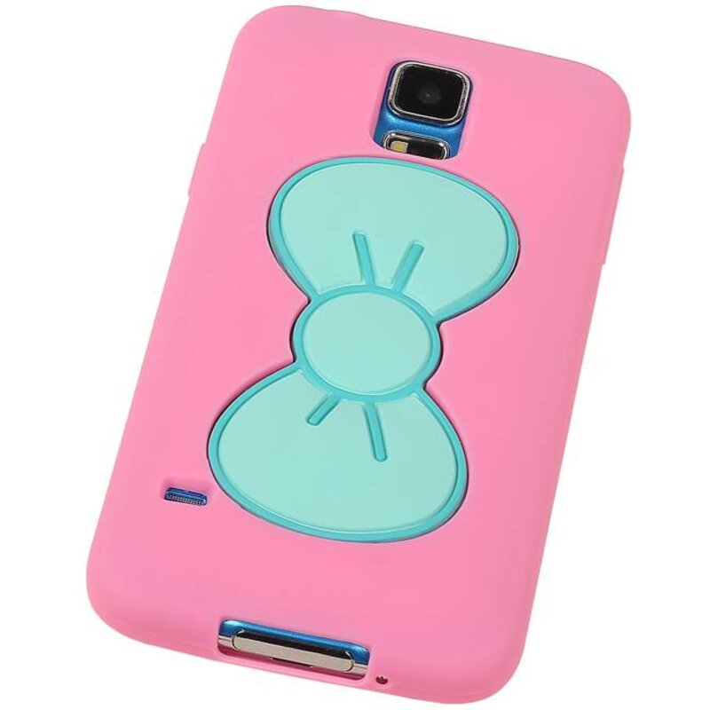 Papillon TPU Debout pour Galaxy S5 G900F Rose