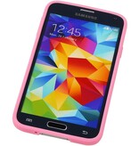 Stående Butterfly TPU Taske til Galaxy S5 G900F Pink