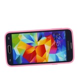 Stående Butterfly TPU Taske til Galaxy S5 G900F Pink