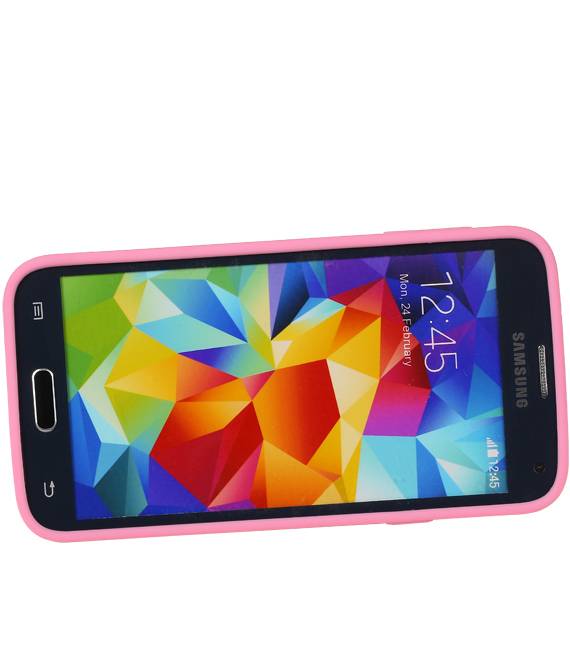 Vlinder Standing TPU Case voor Galaxy S5 G900F Roze