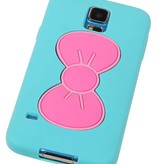 Stående Butterfly TPU Taske til Galaxy S5 G900F Turquoise