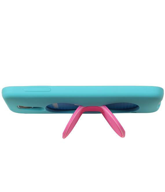 Vlinder Standing TPU Case voor Galaxy S5 G900F Turquoise