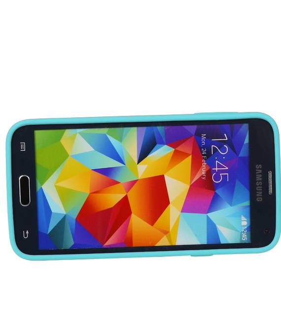 Vlinder Standing TPU Case voor Galaxy S5 G900F Turquoise