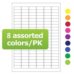 Cryo labels on sheets for laser printers 31.5 x 13mm assorted colors (A4 format)