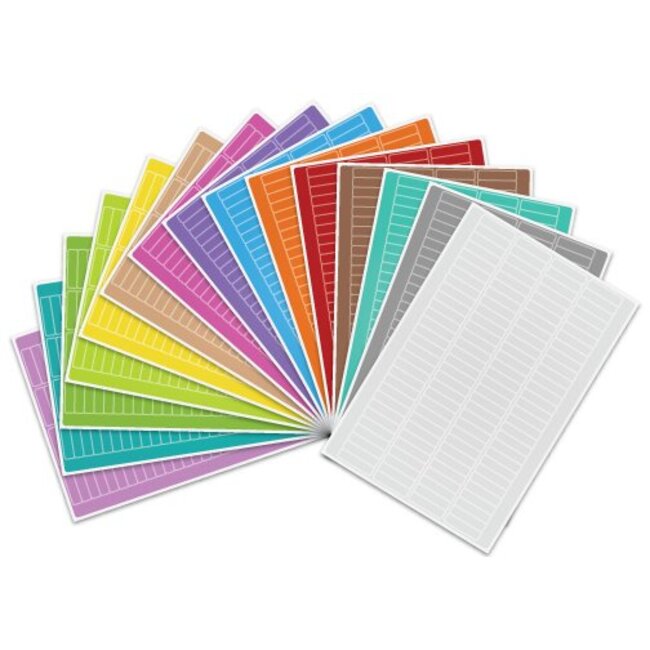Kryo Laseretiketten Für PCR-Gefäße - 20mm x 5,1mm / Farblich Sortiert